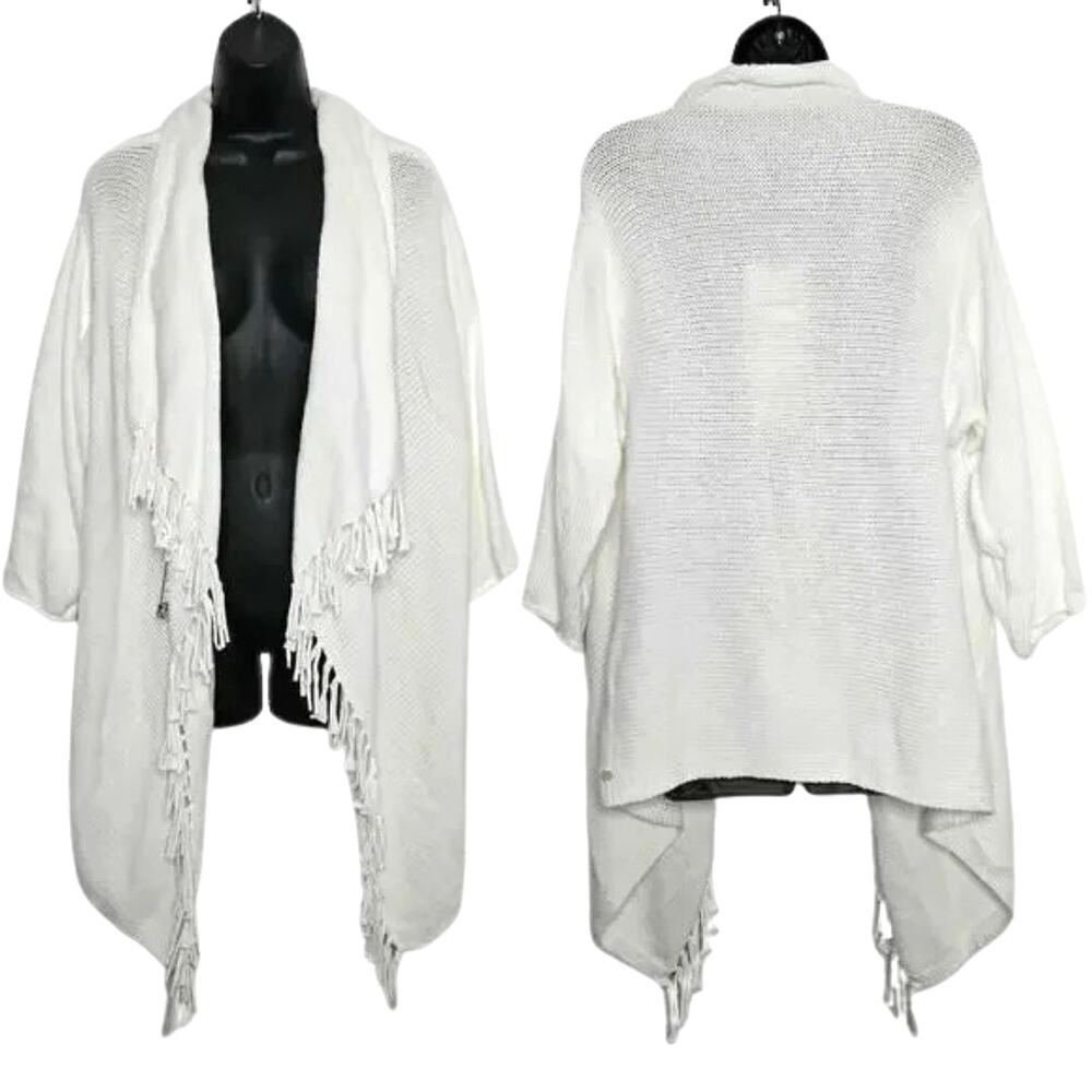 Pure Handknit Fresh Produce 100% Cotton Open Cardigan Sweater Sz XS/S NWT Fringe